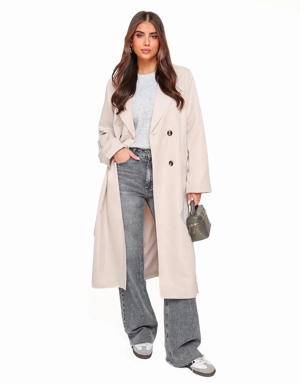 Beige Lange Trench - Jas