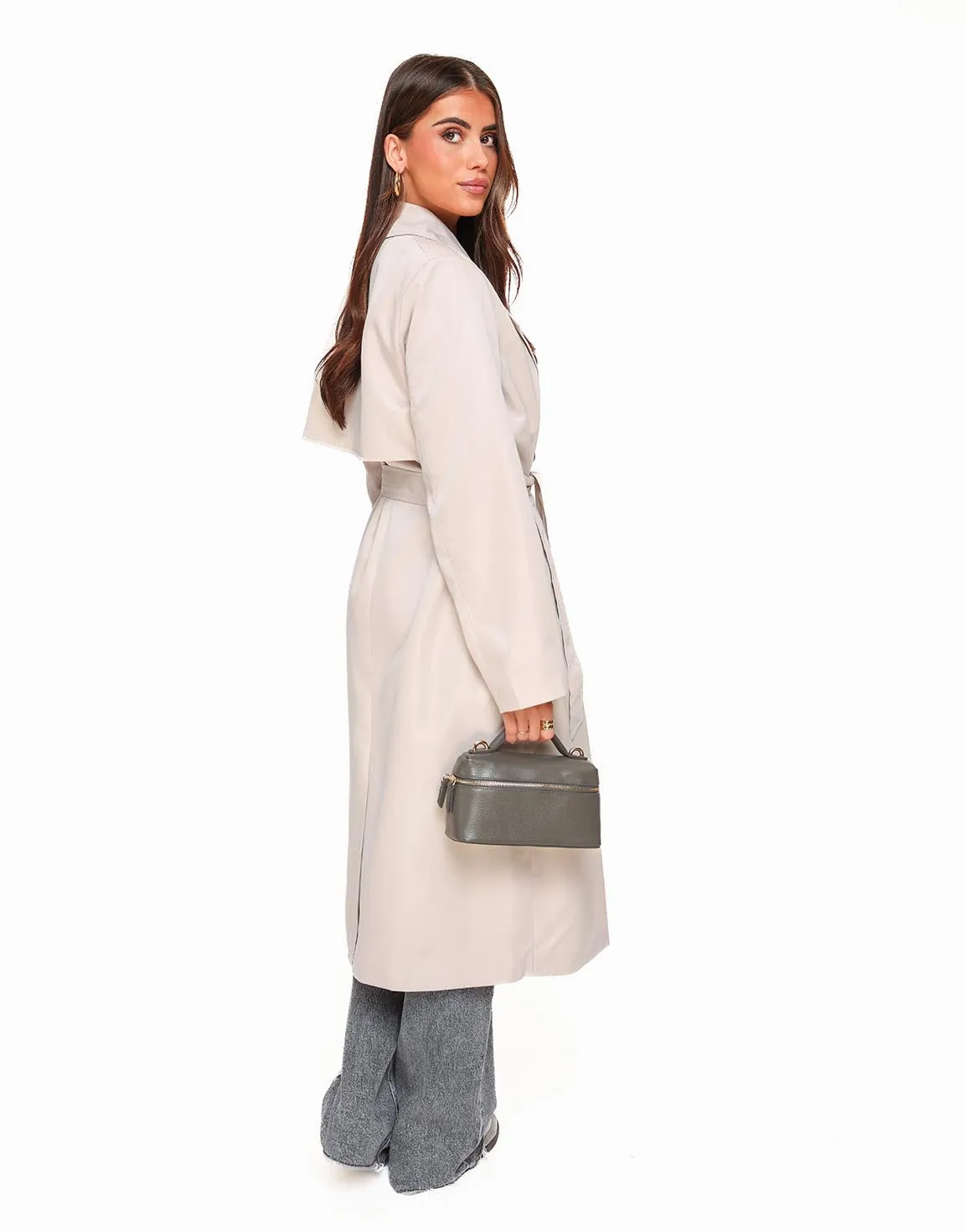 Beige Lange Trench - Jas