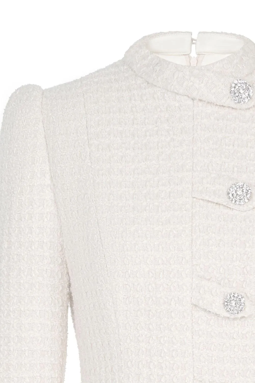 Blanche Peplum Long Sleeved Tweed Top