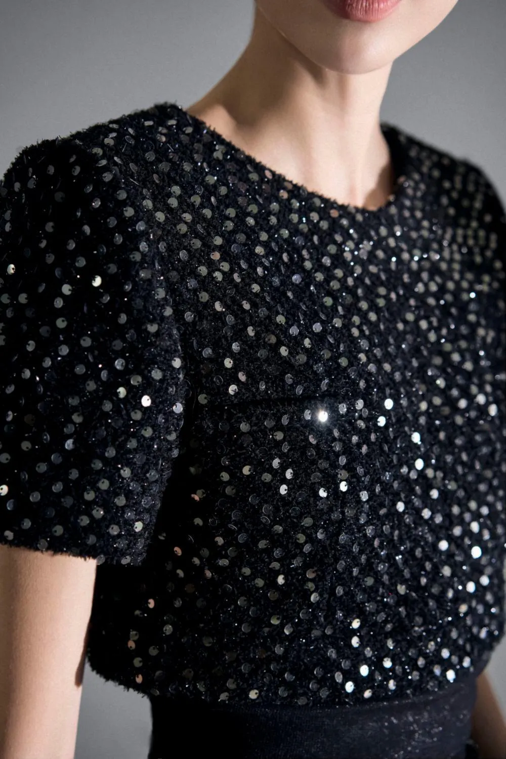 Brittany Straight Short Sleeved Tweed Mini Dress