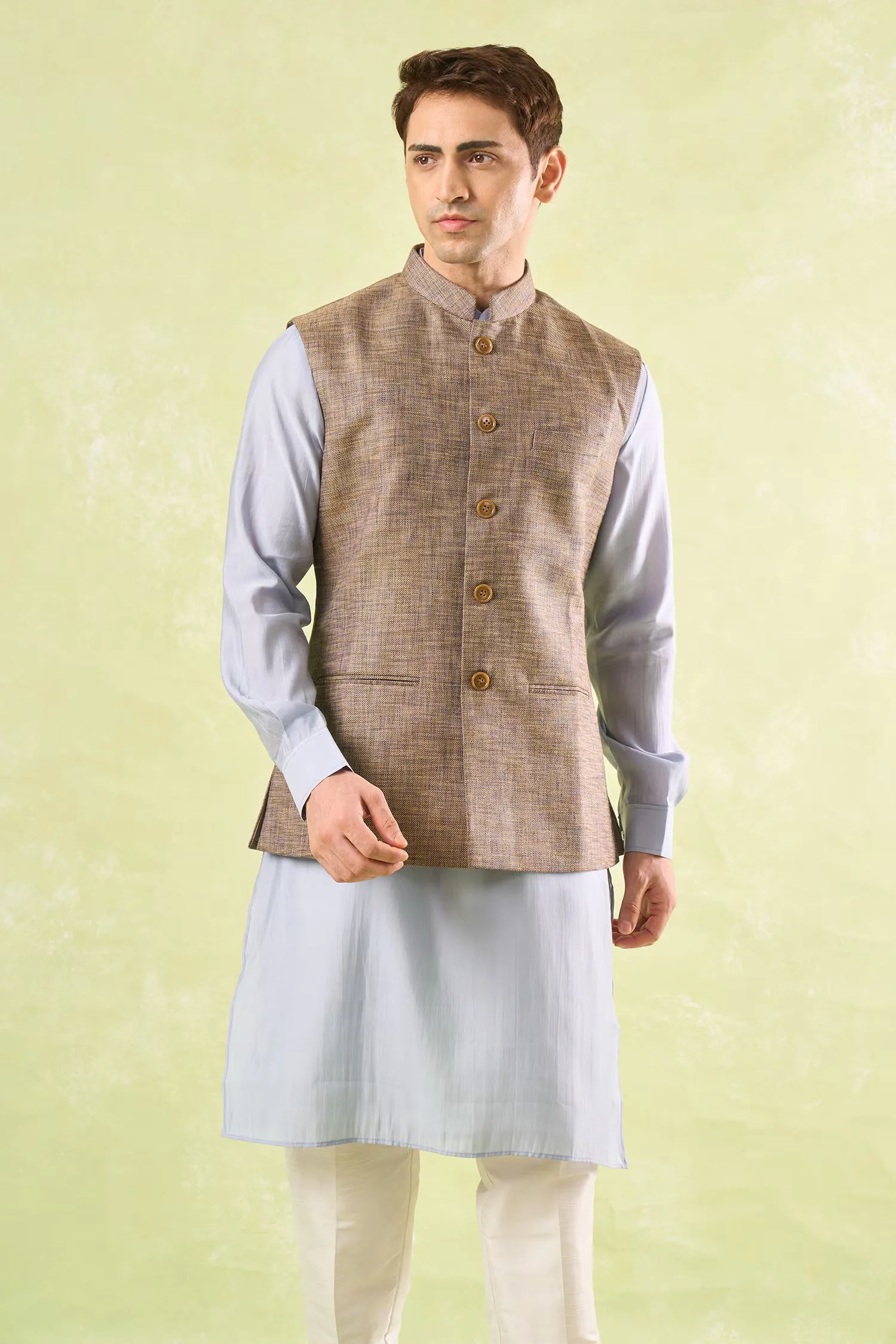 Brown Textured Jacket