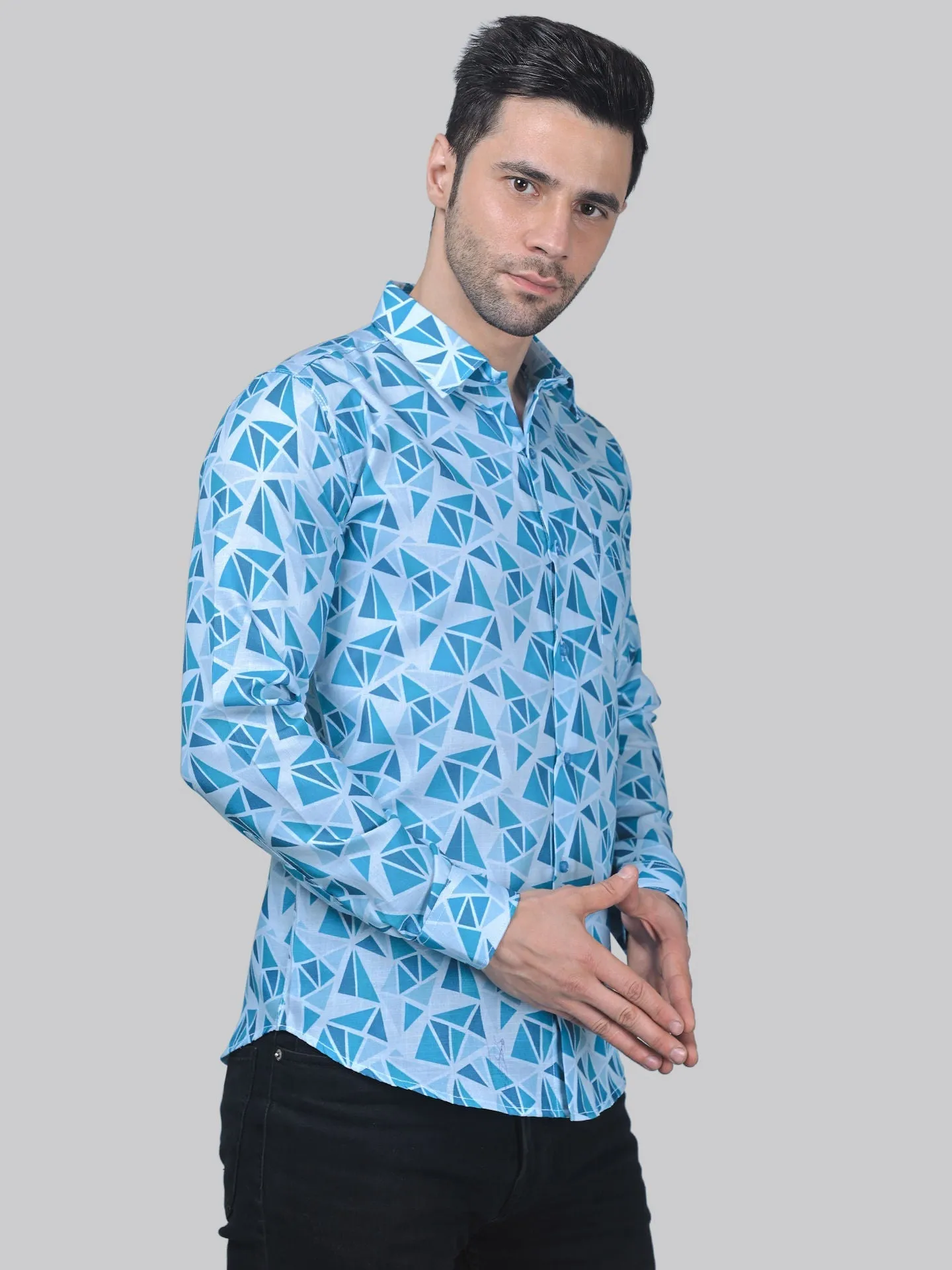 Chic-industrial Men's Printed Shirt