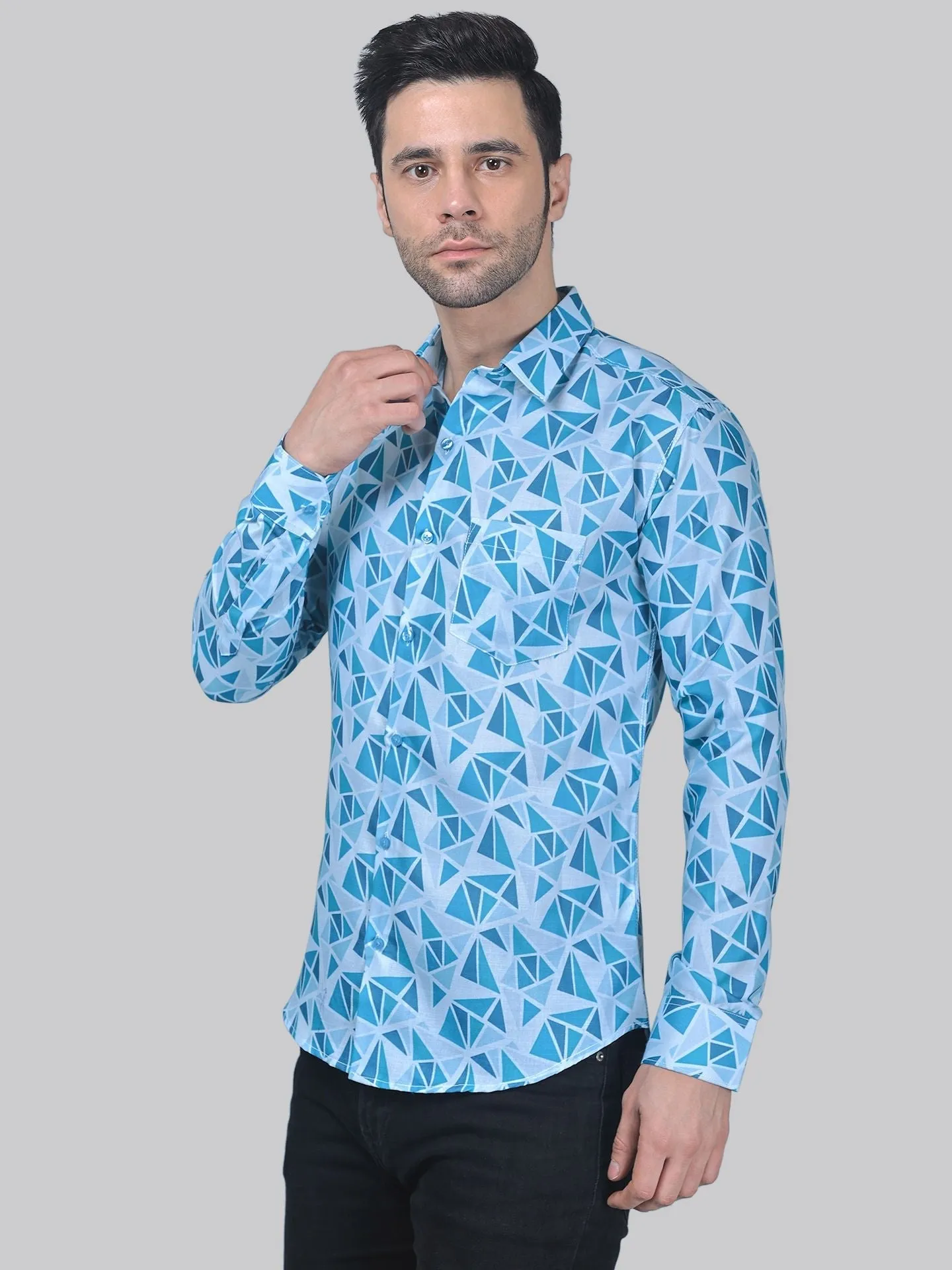 Chic-industrial Men's Printed Shirt