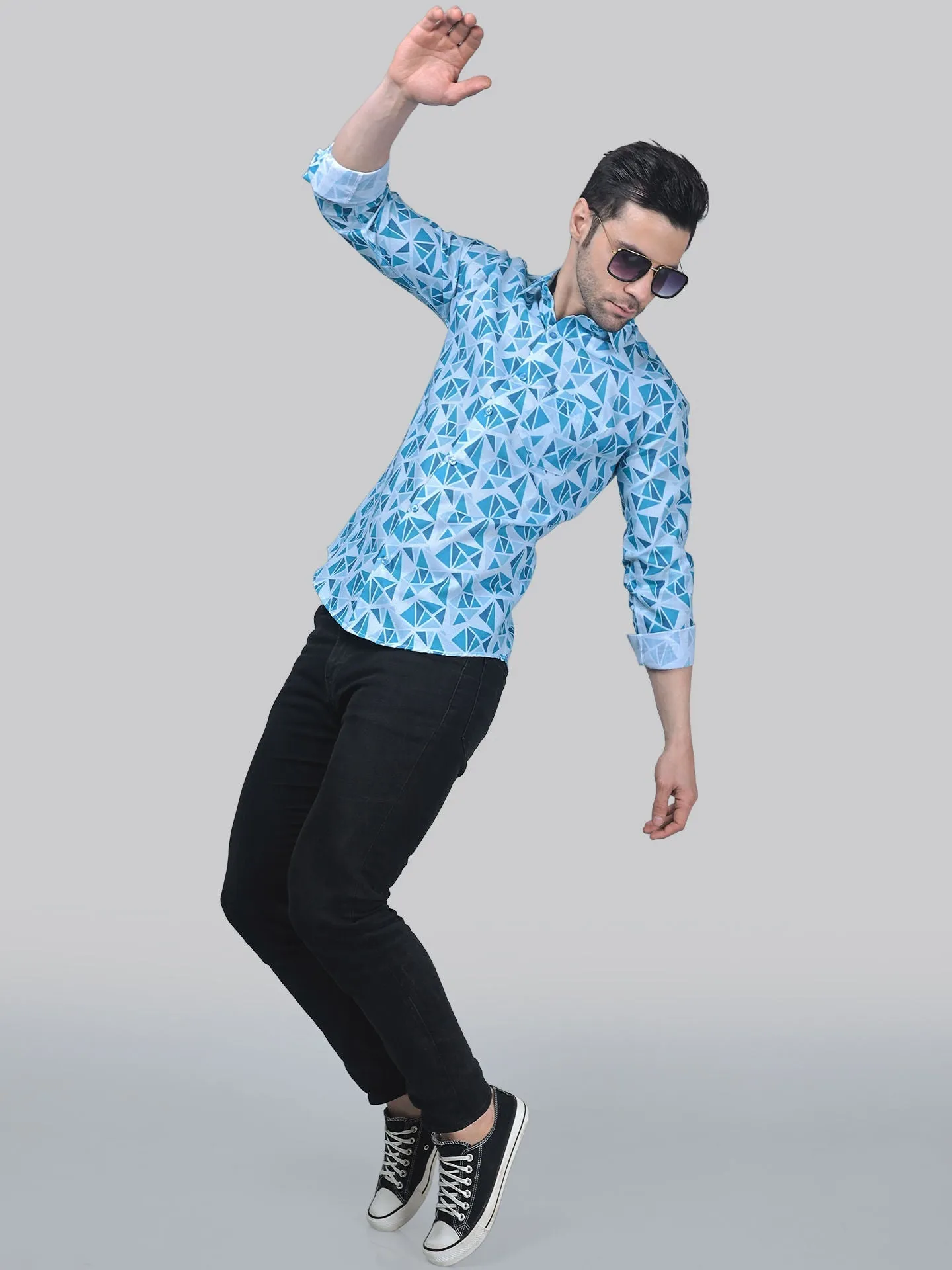 Chic-industrial Men's Printed Shirt