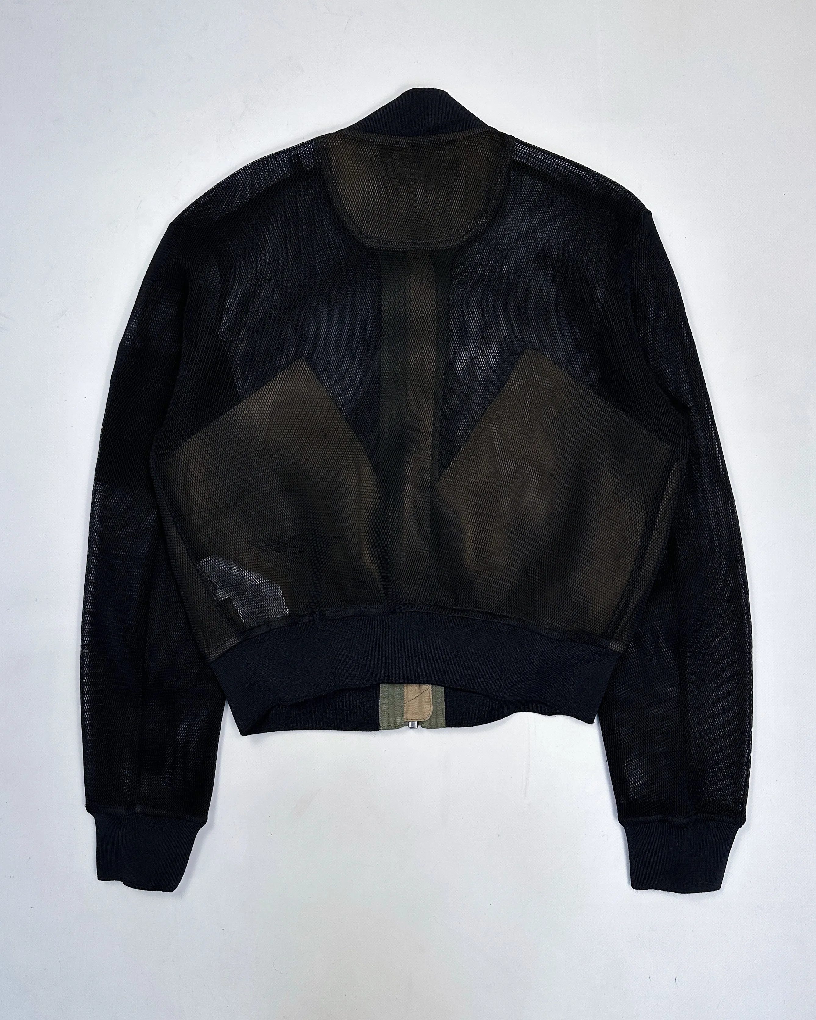 Vintage 2000s Diesel Black Mesh Bomber Jacket