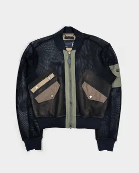 Vintage 2000s Diesel Black Mesh Bomber Jacket
