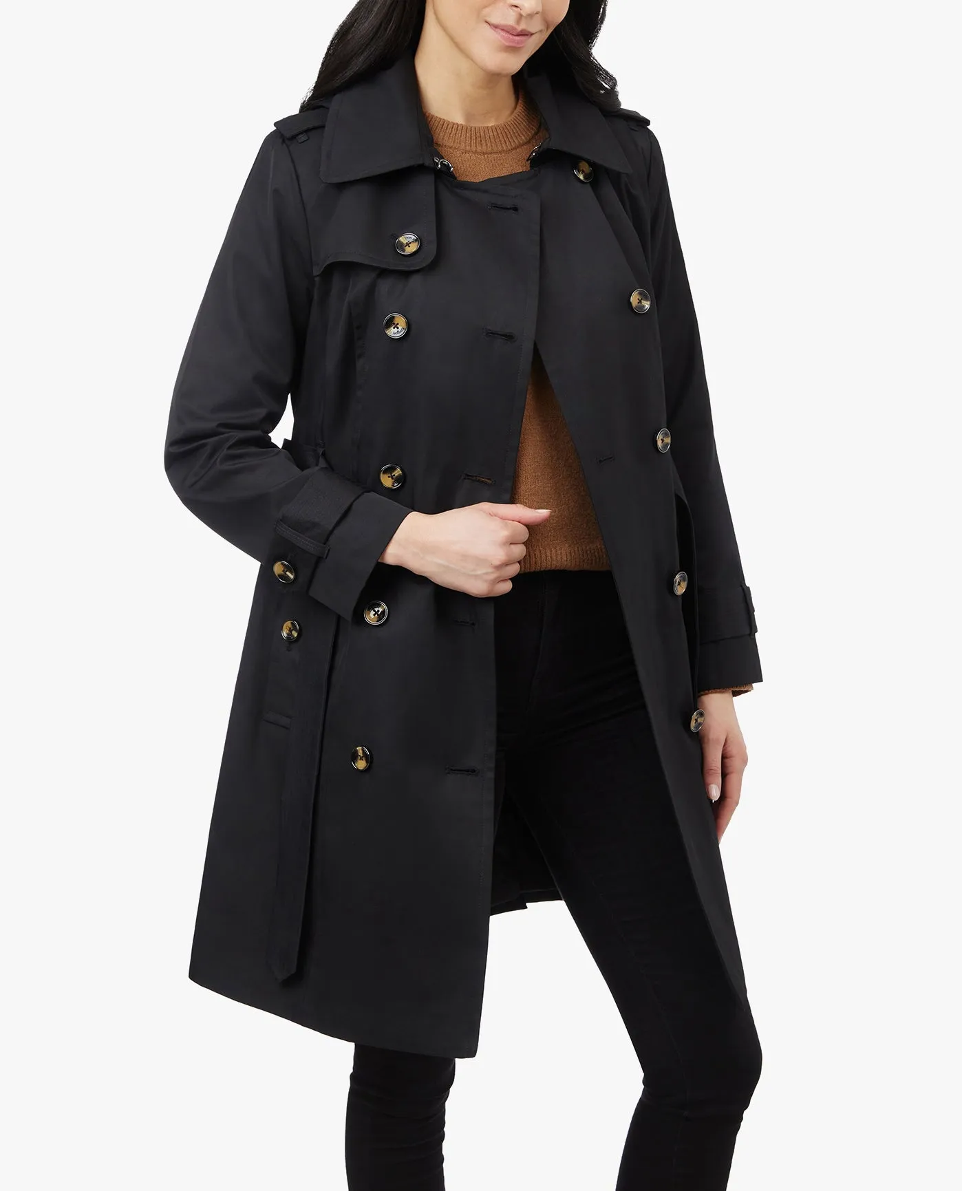 Certainly! Heres an optimized title for your product:

Chic Double-Breasted Hooded Trench Coat with Adjustable Waist Belt for Women

This title incorporates modifiers like Chic and Adjustable to emphasize style and functionality, respectively, and adds for Women to specify the target audience.