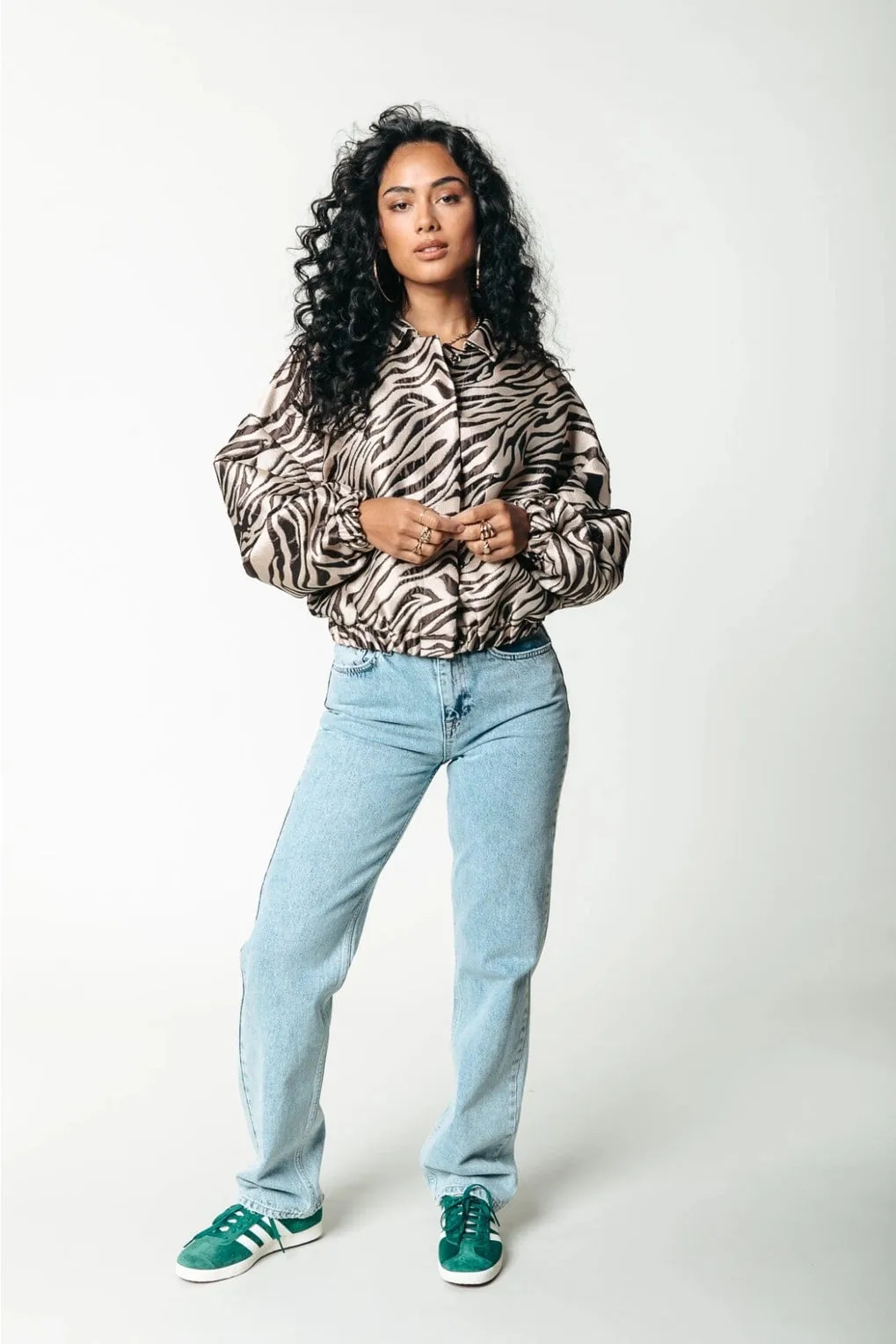 Icon Zebra Jacquard Bomber Jacket