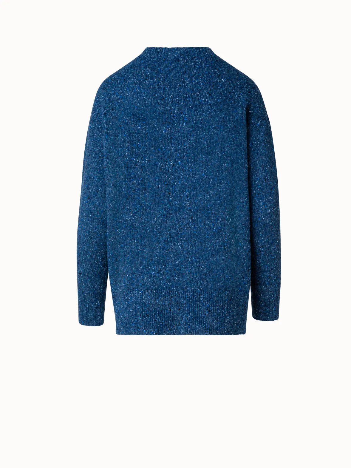 Langer Kaschmir-Tweed-Pullover