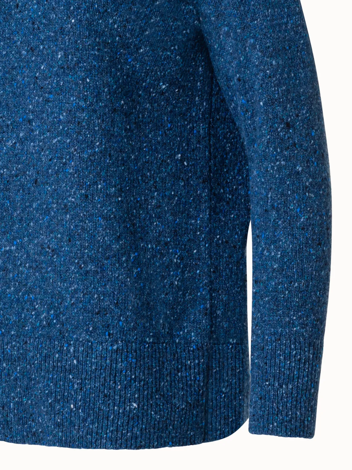 Langer Kaschmir-Tweed-Pullover