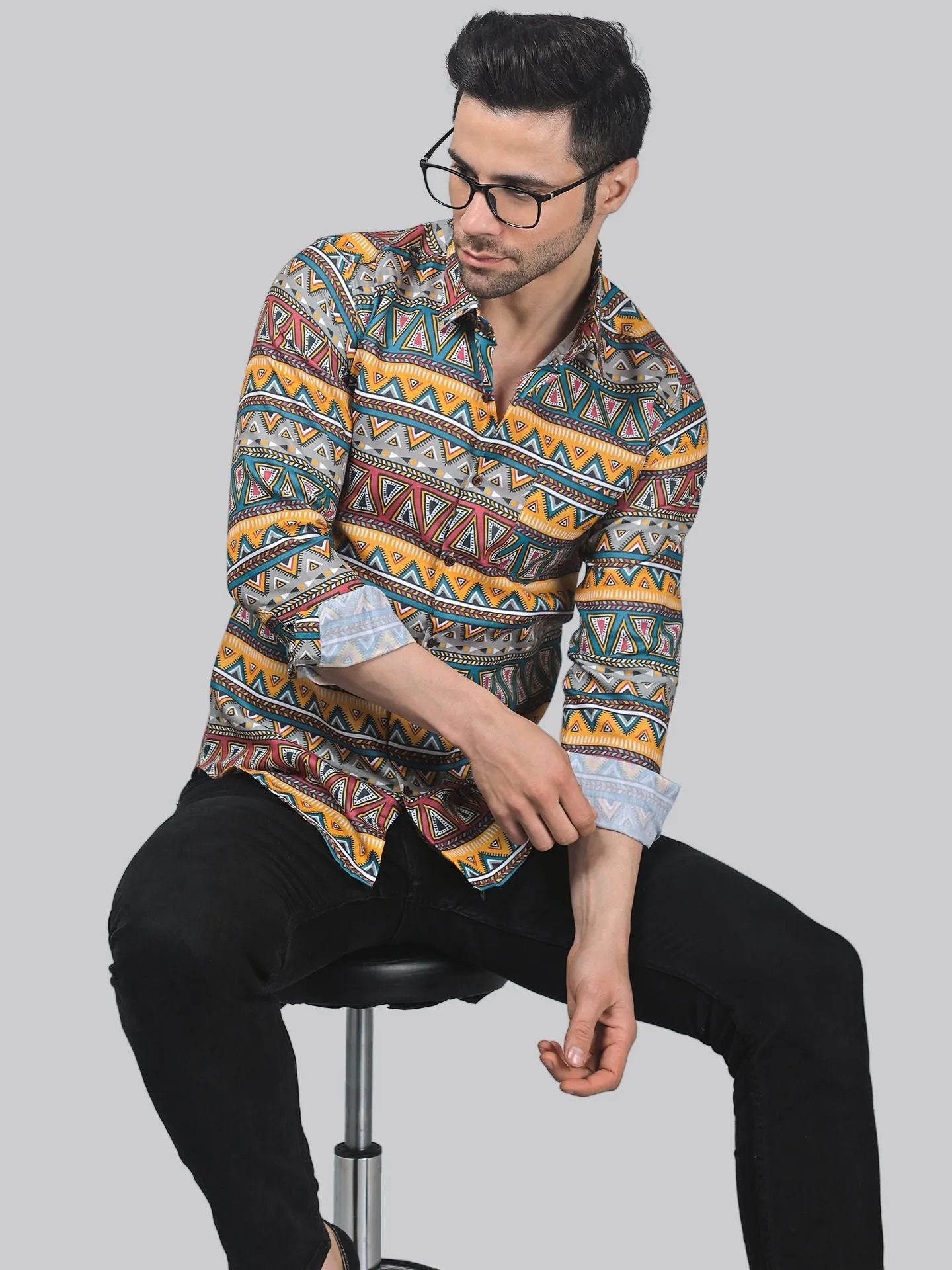 Mid-century Men's Printed Shirt
