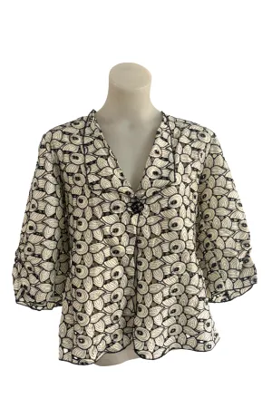 Pierre Cardin Paris NZ made embroidered flower shacket, 12