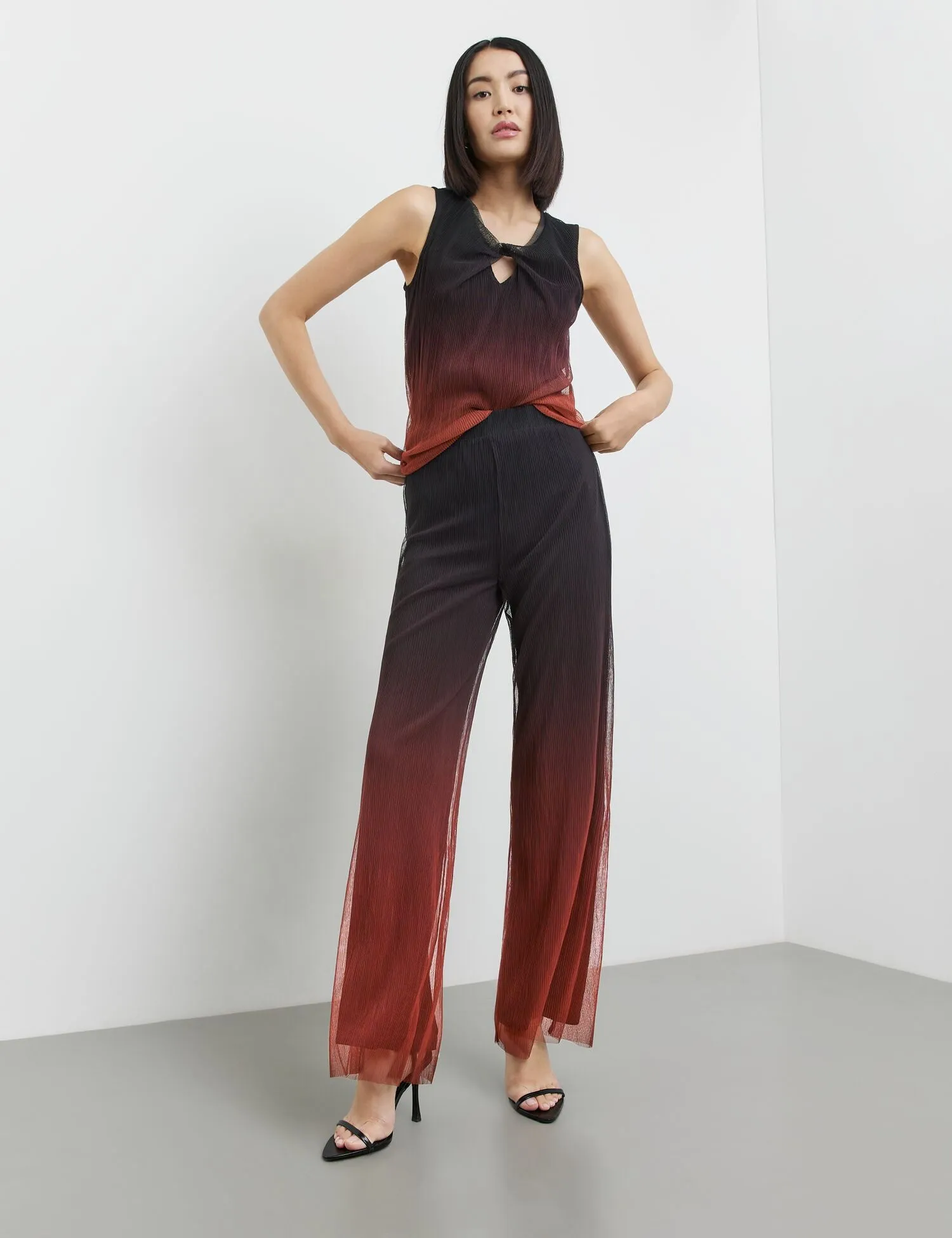 Pleated Trousers with Colour Graduation