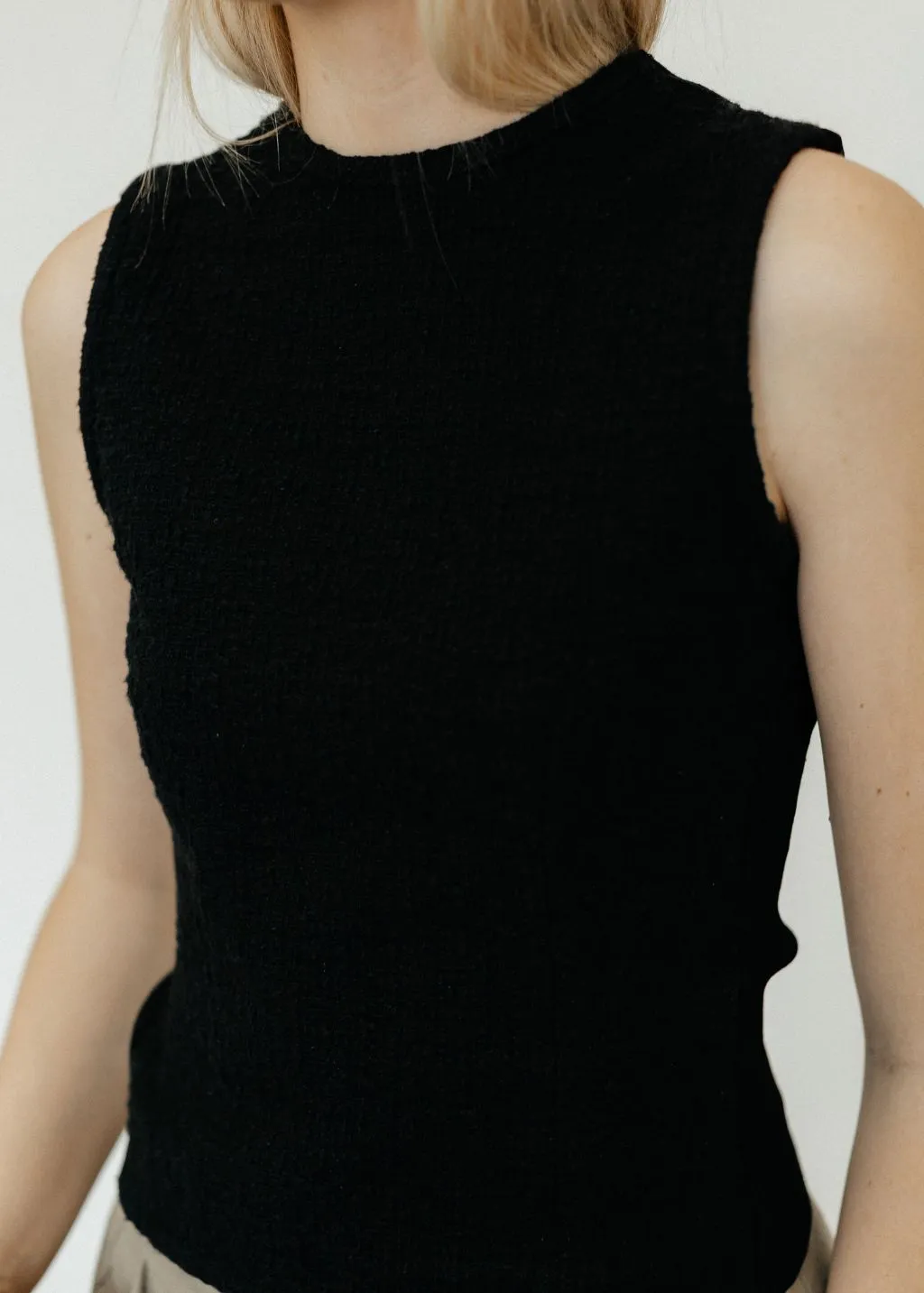 Proenza Schouler Hazel Top in Black Tweed