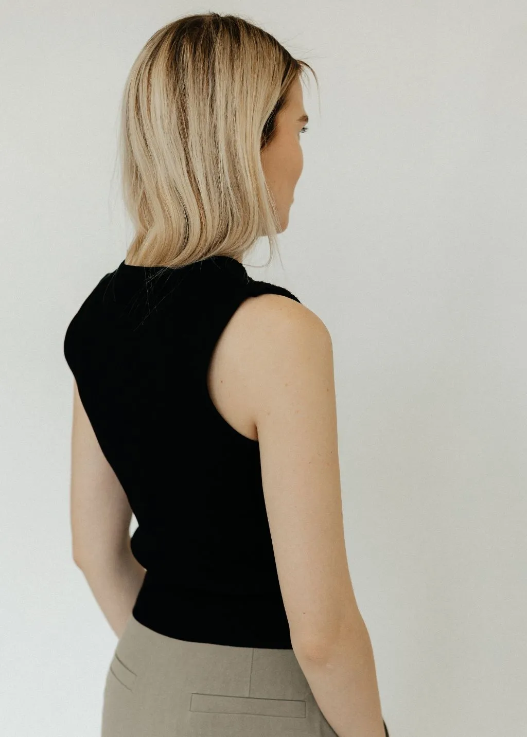 Proenza Schouler Hazel Top in Black Tweed