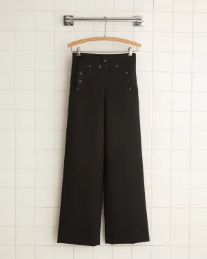Riding Twill Sailor Trousers - Black