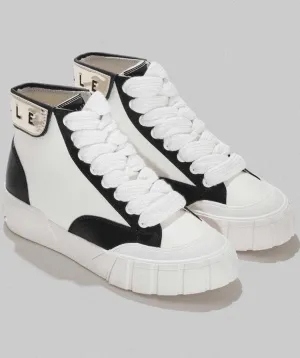 SNEAKERS ALTA CON DETTAGLI ORO E NERI