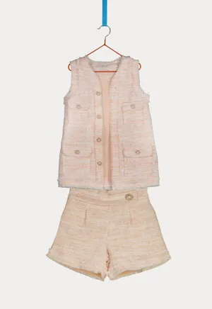 Tweed Four Pocket Gilet And Short Set
