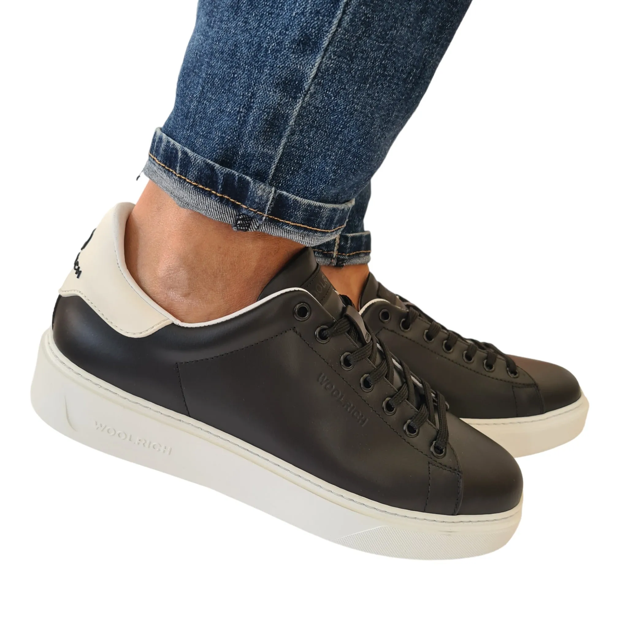 Woolrich Sneakers Uomo Nero e Bianco rif.25